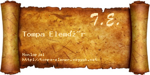 Tompa Elemér névjegykártya
