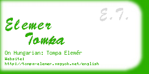 elemer tompa business card
