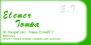 elemer tompa business card